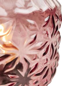 LED-es üveg asztali lámpa, púderrózsaszín - BOUTON