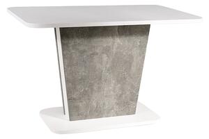 HESTIA szétnyitható étkezőasztal, 110-145x76x68, fehér/beton