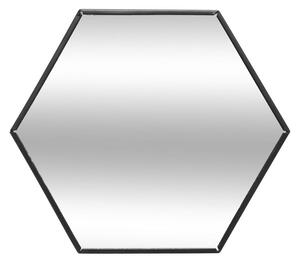 Hexagon alakú tükrös tálca, fekete - FRANCE