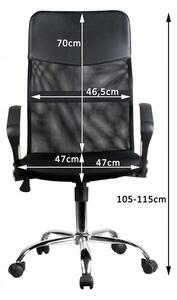 OCF-7 Irodai szék, 58x105-115x60, kék/fekete