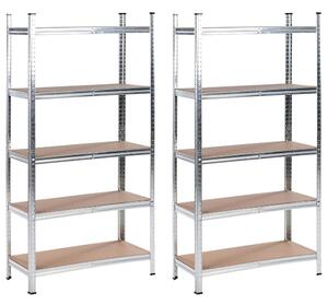 2 darabos polcrendszer szett XITTA Fém 90 cm 40 cm Ezüst