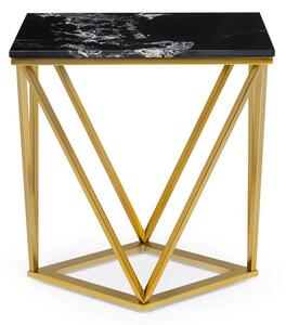 Besoa Black Onyx II, dohányzóasztal, 50 x 55 x 35 cm (SZ x M x M), márvány, arany/fekete