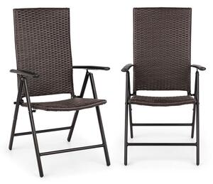 Blumfeldt Estoril, kerti szék, polyrattan, alumínium, 7 fokozat, összecsukható, barna