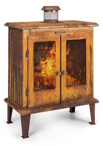 Blumfeldt Flame Locker, tűzrakóhely, vintage kerti kandalló, 58 x 30 cm, acél, rozsdás megjelenés