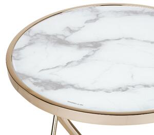 Fehér és arany márványhatású kisasztal ⌀ 50 cm MERIDIAN II