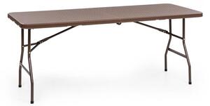 Blumfeldt Burgos Family, összecsukható asztal, polyrattan, 178 x 73 cm asztalfelület, 6 személyes, barna