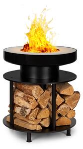 Blumfeldt Wood Stock, 2 az 1-ben tűzhely, grill BBQ, Ø56cm, rozsdamentes acél, fekete
