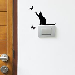 Cat fekete matrica a villanykapcsolóra - Ambiance