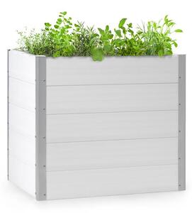 Blumfeldt Nova Grow, kerti ágyás, 100 x 91 x 100 cm, WPC, fa megjelenés, fehér