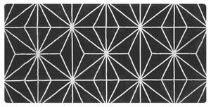 Elegáns Fekete Szőnyeg Geometrikus Ezüst Mintával 80 x 150 cm SIBEL
