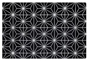 Elegáns Fekete Szőnyeg Geometrikus Ezüst Mintáva 140 x 200 cm SIBEL