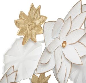 Fali dekoráció kompozíció, virágok, 80x42 cm, fehér-arany - PAQUERETTES