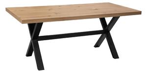 Étkezőasztal, X lábakkal, 180x90 cm, bükkfa - KENYA