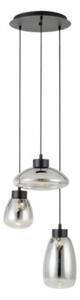 EGLO , 390299 , SARNARRA , függeszték , 2700 K , LED , 3X5,4W , Dimmelhető , IP20 , áttetsző fekete, átlátszó