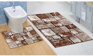 Bellatex fürdőszobai szőnyegkészlet Kőpadló 3D, 60 x 100 cm, 60 x 50 cm