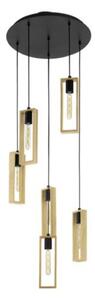 EGLO , 44054 , LITTLETON , függeszték , E27 , 6X40W , IP20 , barna