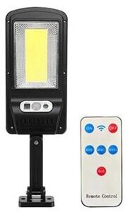 Led lámpatest , napelemes , oldalfali , mozgásérzékelős , 5 Watt , hideg fehér , kültéri , fekete , IP65 , tartókonzollal , távirányítóval