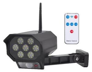 LED lámpatest, napelemes , oldalfali , álkamera , mozgásérzékelős , távirányítóval , 5 Watt , hideg fehér , kültéri , fekete , IP65