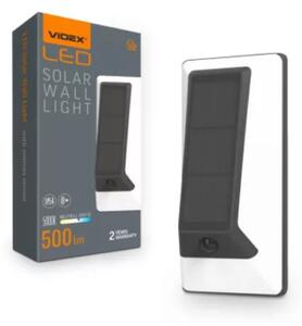 LED lámpa , napelemes fali lámpa , mozgásérzékelős , természetes fehér , fekete-fehér , IP54 , VIDEX