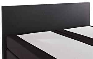 Fekete kárpitozott boxspring franciaágy 180 x 200 cm PRESIDENT