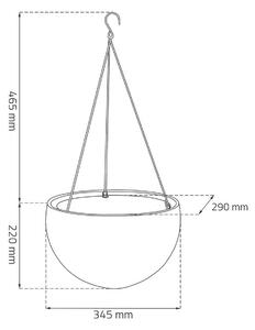 Keter Sphere mocca felakasztható virágtartó, átmérő: 35 cm