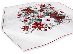 Karácsonyi zsenília terítő Karácsonyi rózsa 90x90 cm Chenille IT040