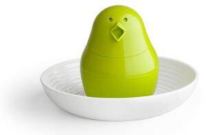 Jib-Jib Shaker zöld sótartó fehér tojástartó tálkával - Qualy&CO