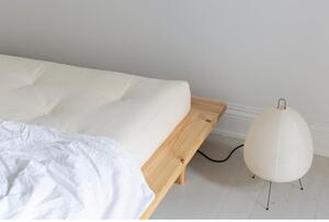 Japan Comfort Mat White/Natural borovi fenyőfa franciaágy matraccal, 140 x 200 cm - Karup Design