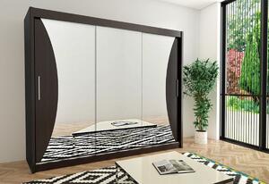 MONACO tolóajtós szekrény 250, 250x200x62, fekete