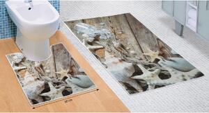 Tengeri állatok 3D fürdőszobai szőnyegkészlet, 60 x 100 cm, 50 x 60 cm