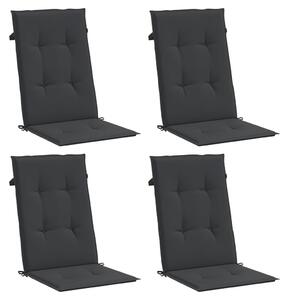 VidaXL 4 db fekete szövet kerti magas háttámlájú székpárna 120x50x3 cm