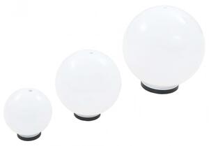 3 db-os LED gömblámpa-szett 20 | 30 | 40 cm PMMA