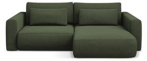 Khaki kinyitható-tárolóhelyes sarokkanapé (jobb oldali-heverő résszel) Kapua – Makamii
