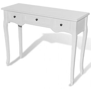 Fehér fésülködőasztal három fiókkal
