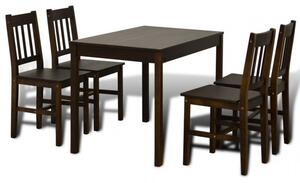 Fa Étkező Asztal 4 Székkel | étkező garnitúra Barna