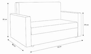 TWITER ágyazható kanapé, 136x85x98, kornet 10/kornet 02