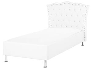 Fehér műbőr ágy 90 x 200 cm METZ