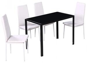 VidaXL 5 darabos étkező asztal szett fekete és fehér