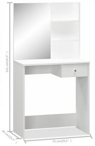 Fehér faforgácslap öltözőasztal 75 x 40 x 141 cm