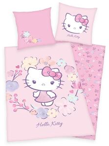 Hello Kitty pamut gyermekágynemű, 140 x 200 cm, 70 x 90 cm
