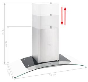 VidaXL rozsdamentes acél, fali páraelszívó 90 cm 756 m³/óra LED