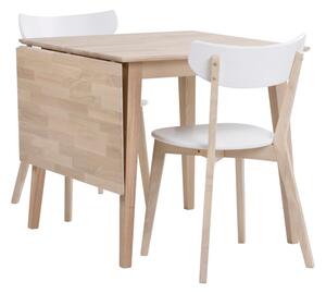 Filippa matt lakkozott tölgyfa étkezőasztal lehajtható asztallappal, 80 x 80 cm - Rowico
