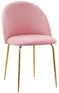Bársonyszék Fargo Gold Velvet rózsaszín