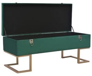 VidaXL zöld bársonypad tárolórekesszel 105 cm
