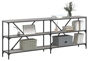 VidaXL szürke sonoma szerelt fa és vas konzolasztal 200x30x75 cm