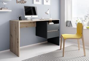 BERY 3 íróasztal, 125x76x52, tölgy artisan/antracit