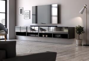 CHAMPIONS 200 TV asztal, 200x31x33, fekete/fekete fényű