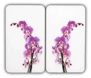 Edzett üveg tűzhely fedőlap szett 2 db-os 30x52 cm Orchid – Wenko