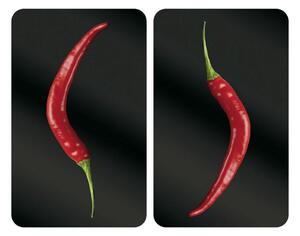 Edzett üveg tűzhely fedőlap szett 2 db-os 30x52 cm Peperoni – Wenko