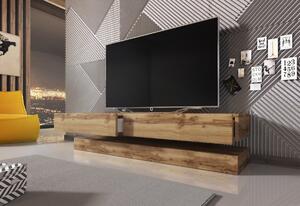 FLYNT double TV asztal, 280x10/15x34, fekete/fekete fényes